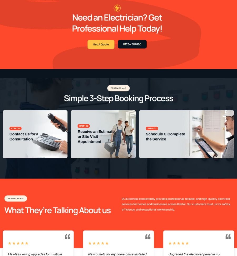Electrical services website example