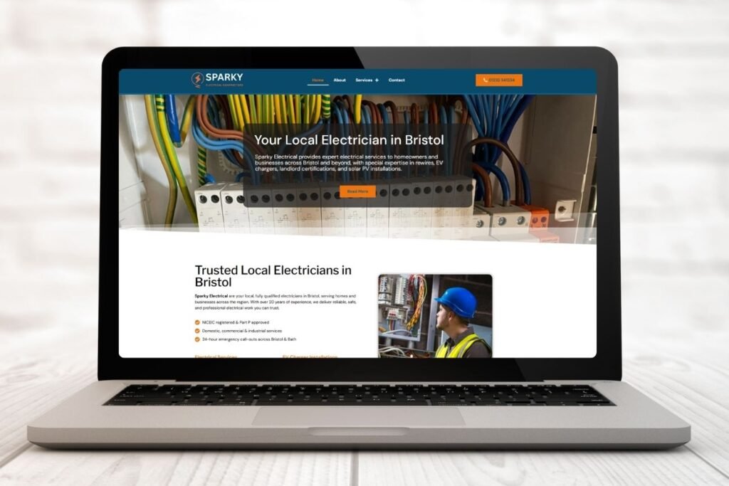 Electrician website laptop